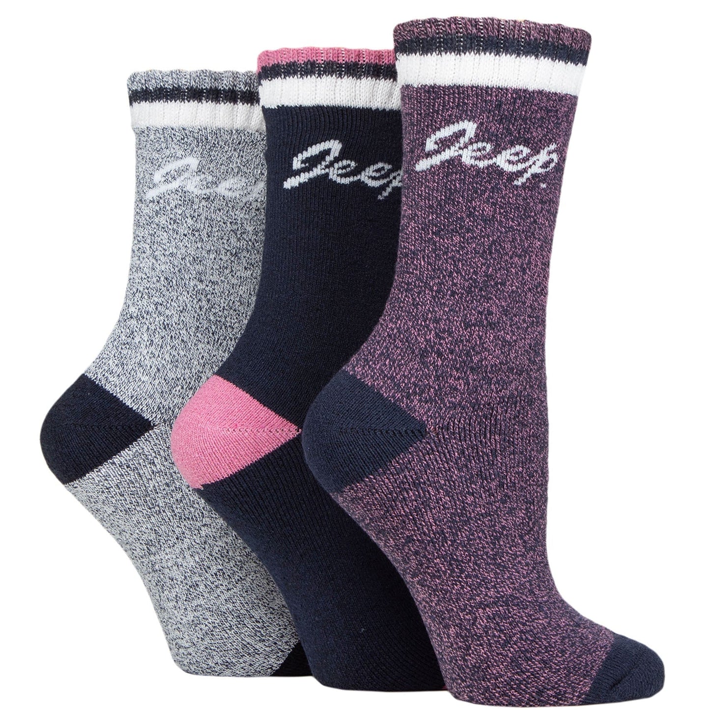 Jeep Full Cushion Boot Socks Women's - 3 Pack