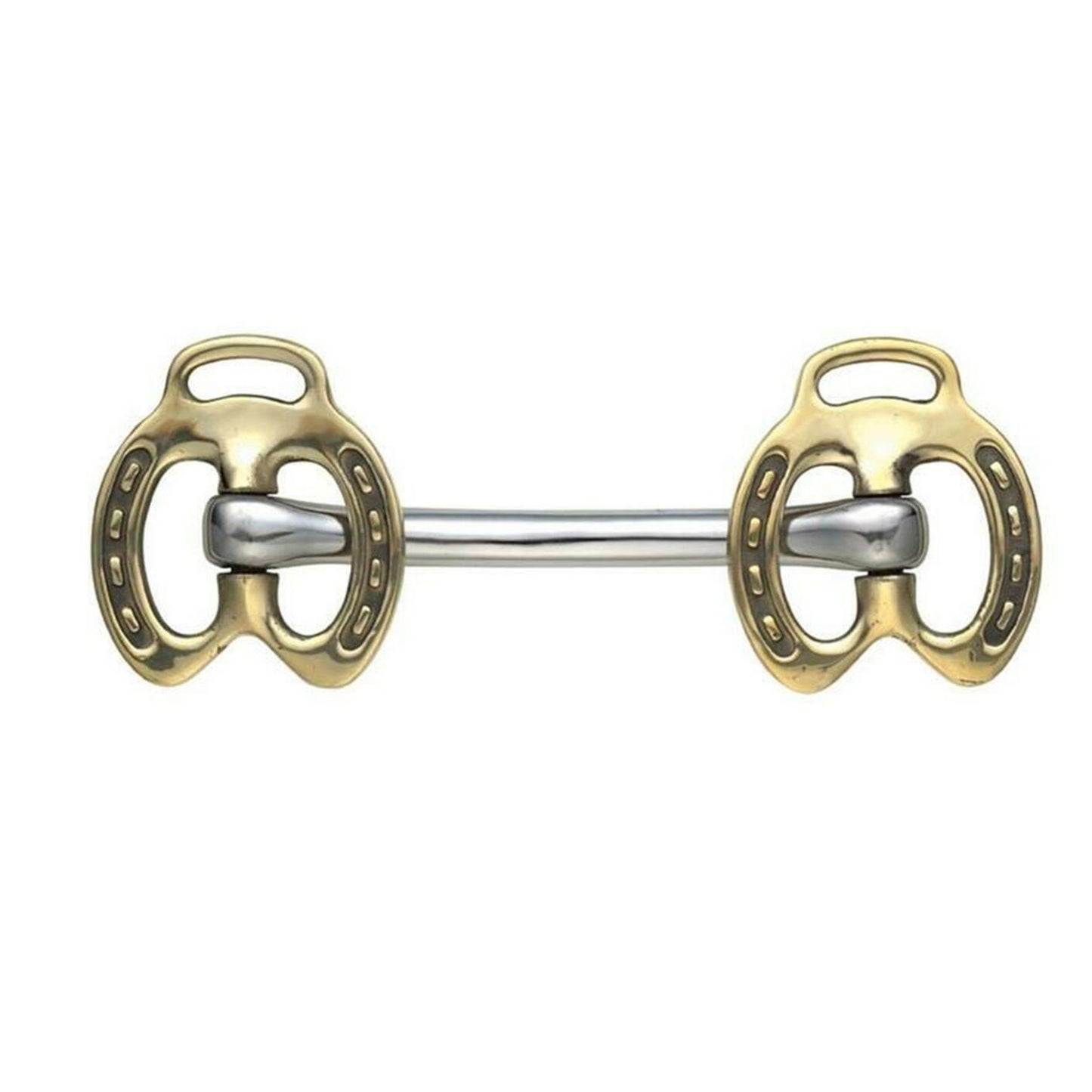 Inhand Bit – Brass Stallion Horseshoe, Mullen Mouthpiece