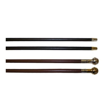Leather 24" Cane With Silver Ball End