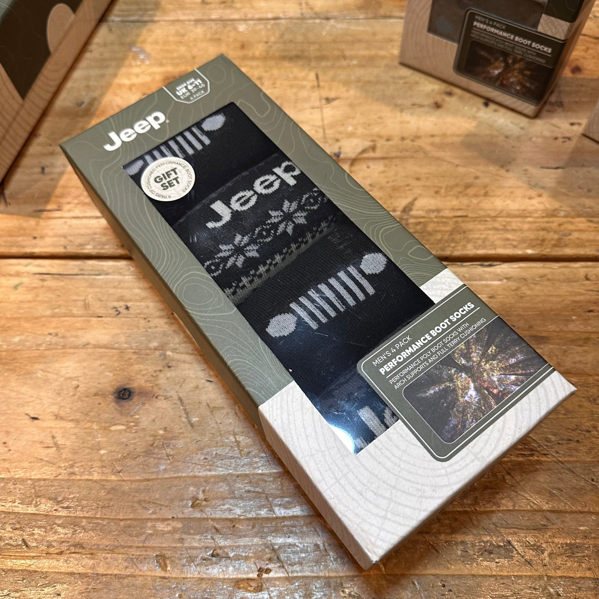 Jeep Fairisle Boot Men's Gift Box  Socks - 4Pack