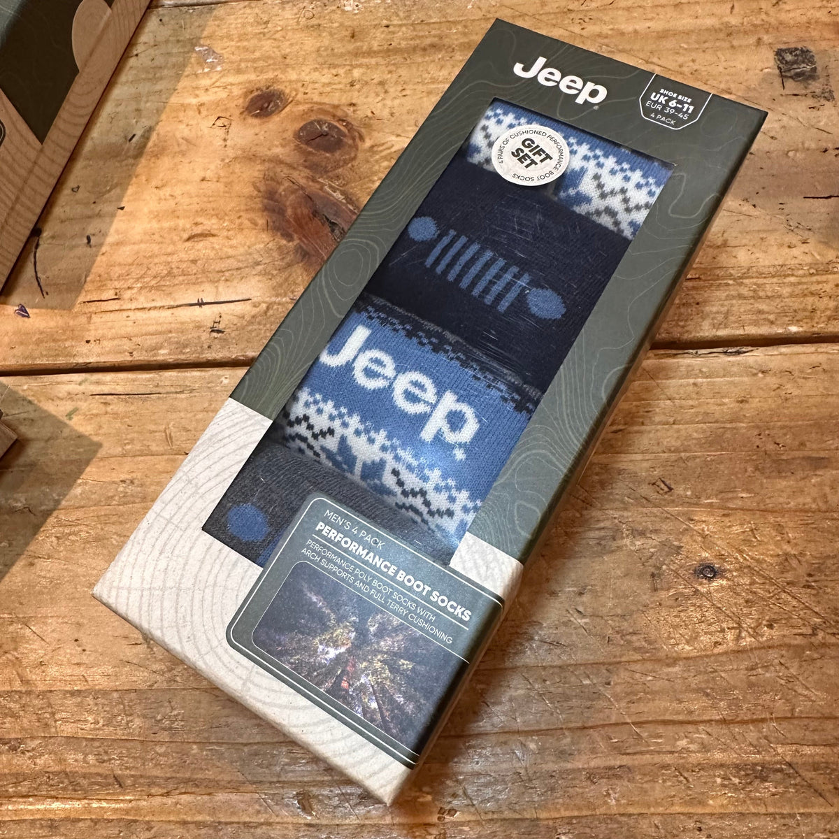 Jeep Fairisle Boot Men's Gift Box  Socks - 4Pack