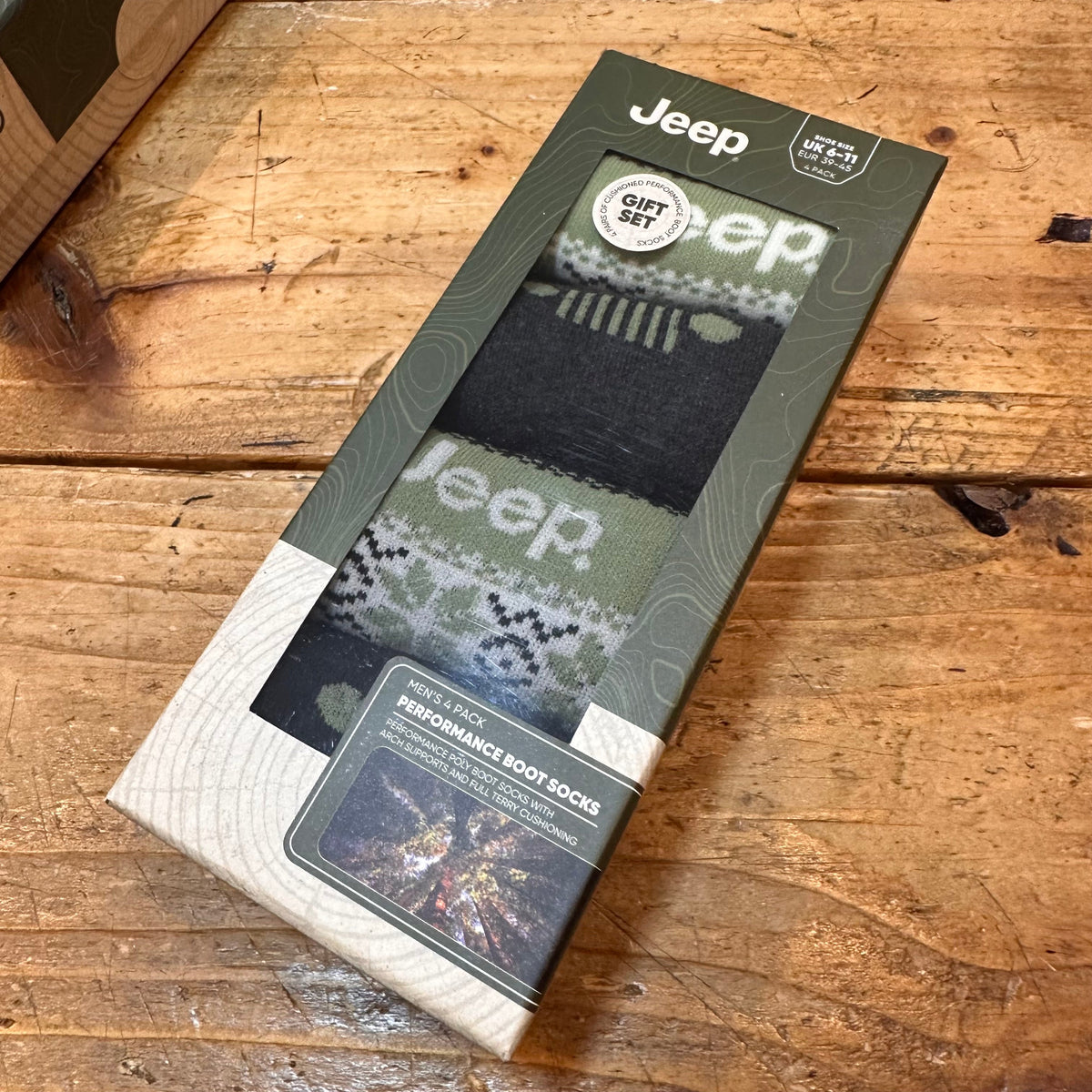 Jeep Fairisle Boot Men's Gift Box  Socks - 4Pack