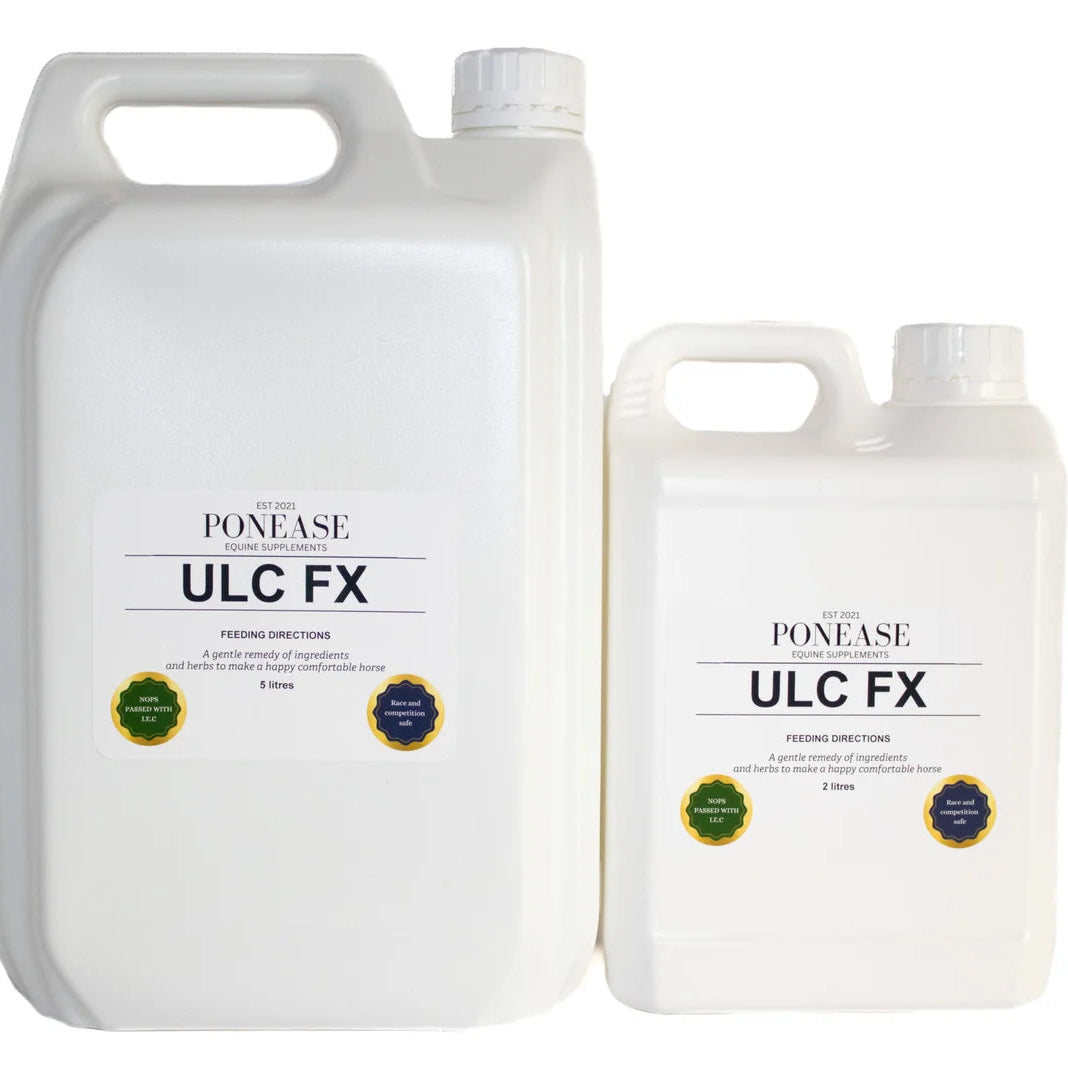 Two bottles of Ponease ULC FX on a white background