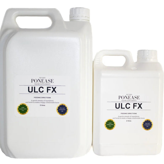 Two bottles of Ponease ULC FX on a white background
