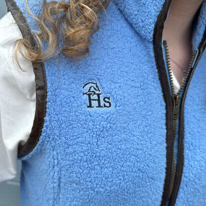New Holmestead Sky Blue & Cream Teddy Gilet-Women's