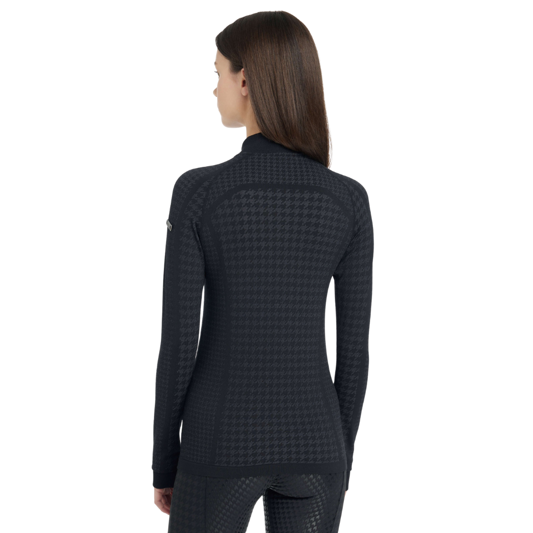 Lemieux Aspen Houndstooth Quarter Zip Top
