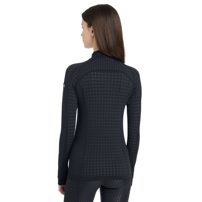 Lemieux Aspen Houndstooth Quarter Zip Top