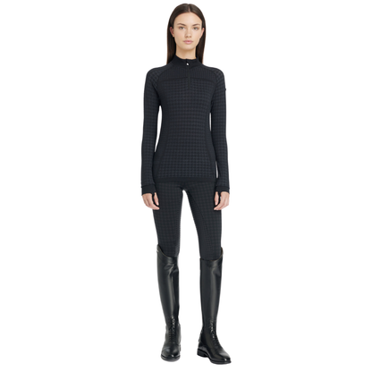 Lemieux Aspen Houndstooth Quarter Zip Top