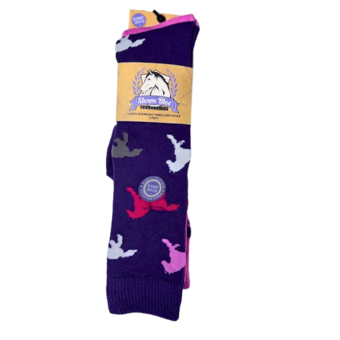Storm Bloc Equestrian Midweight  Knee High Socks 2 Pack