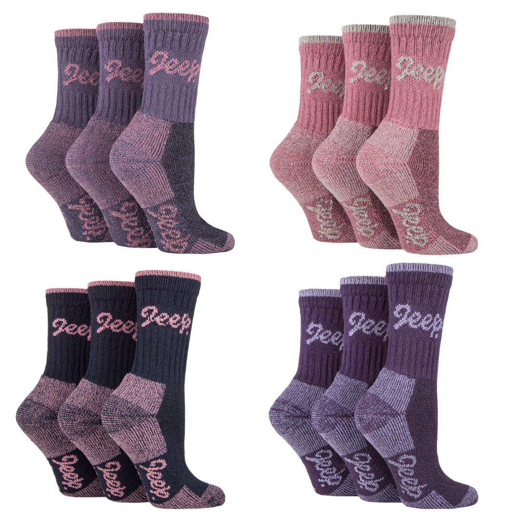 Jeep 3 Pair Women's Luxury Terrain Boot Socks