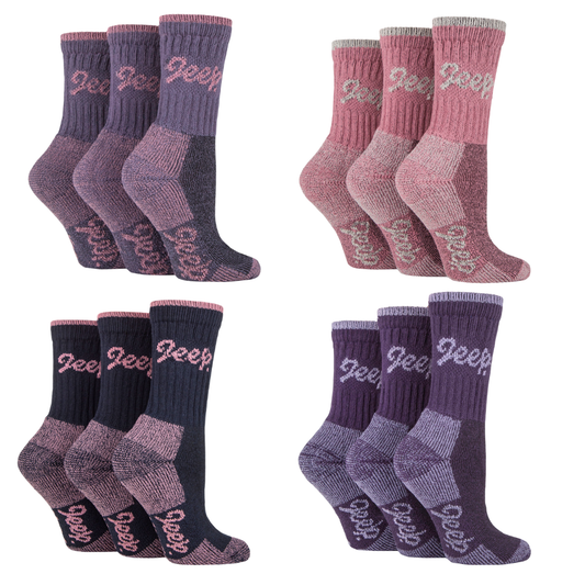 Jeep 3 Pair Women's Luxury Terrain Boot Socks