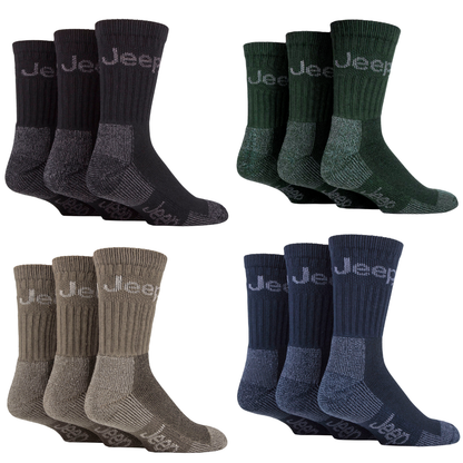 Jeep 3 Pair Mens Jeep Luxury Terrain Boot Socks