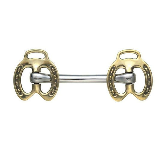 Inhand Bit – Brass Stallion Horseshoe, Mullen Mouthpiece