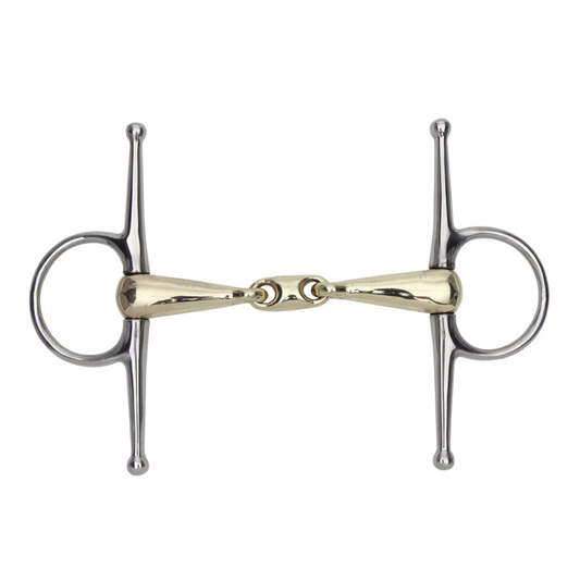 6214 Shires Brass Alloy Snaffle With Lozenge