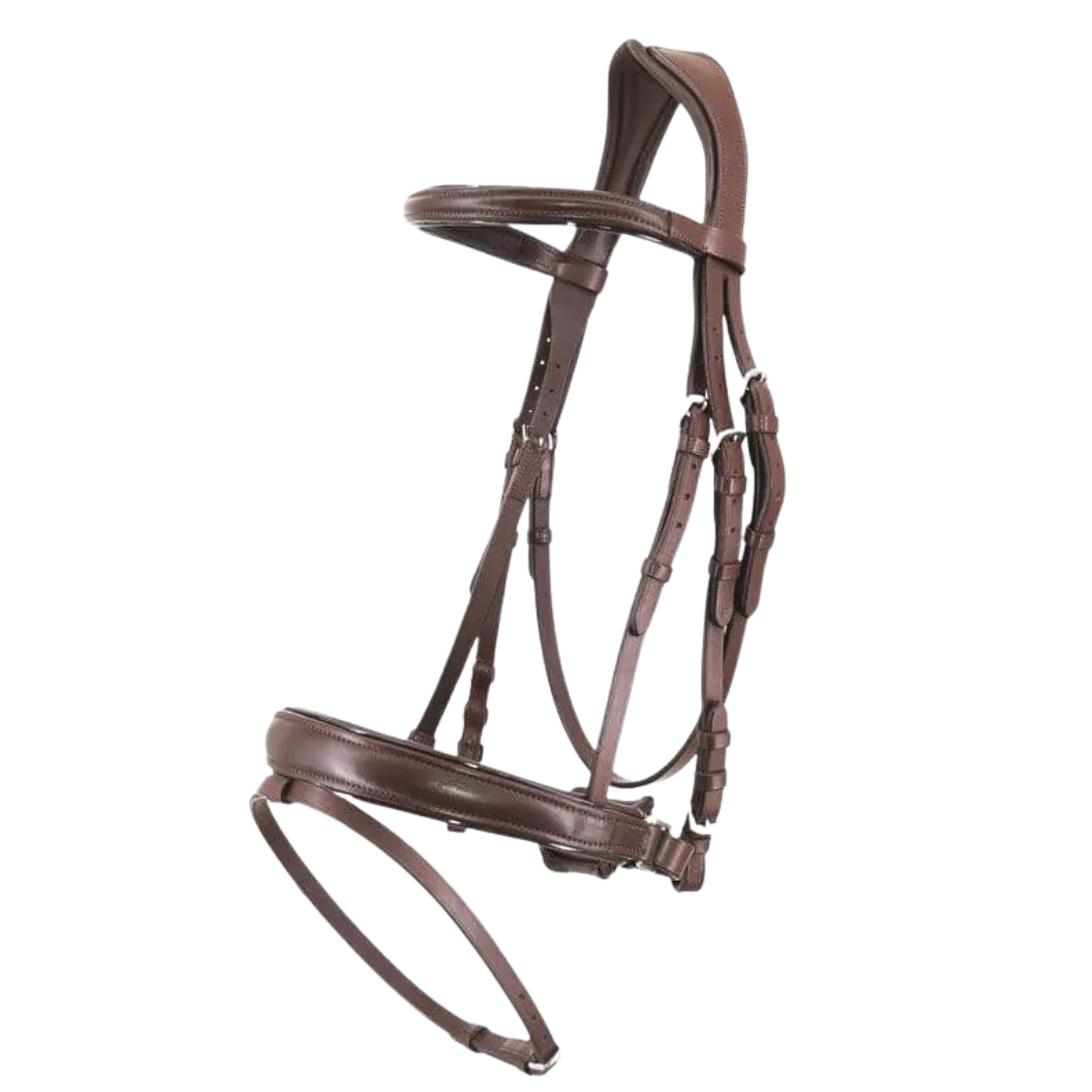 Stationata Soft Leather Snaffle  Bridle-Crank Noseband