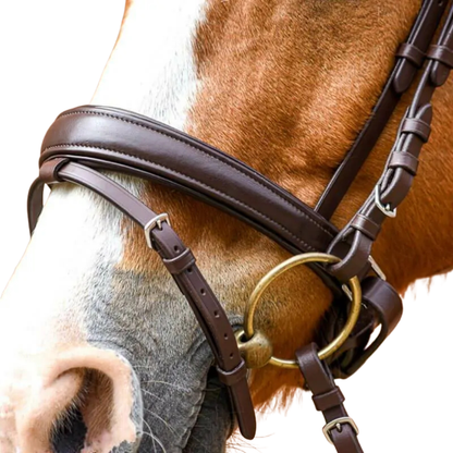 Stationata Soft Leather Snaffle  Bridle-Crank Noseband